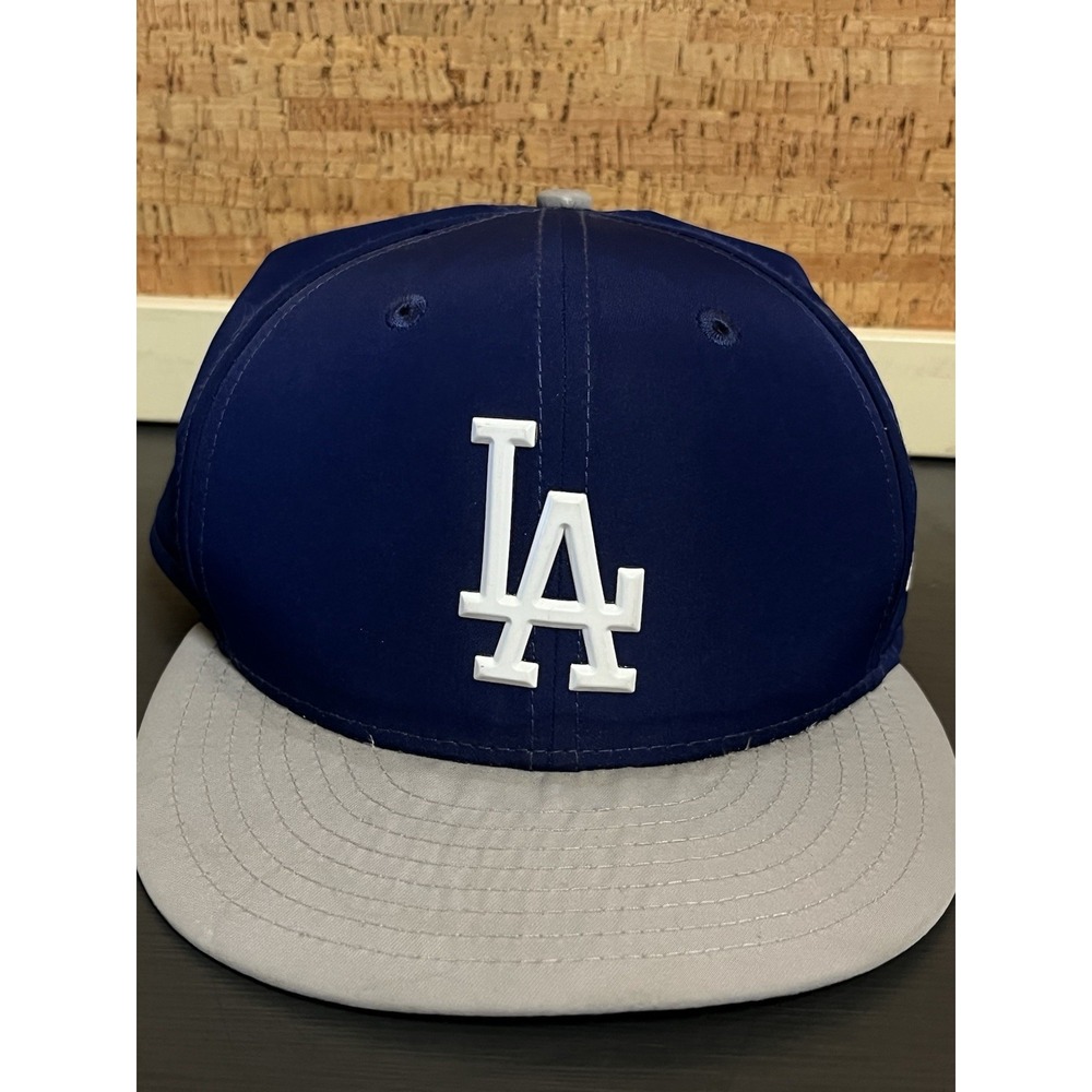 Los Angeles LA Dodgers‎ Fitted Hat New Era 59Fifty Blue Gray nylon MLB 7 1/2